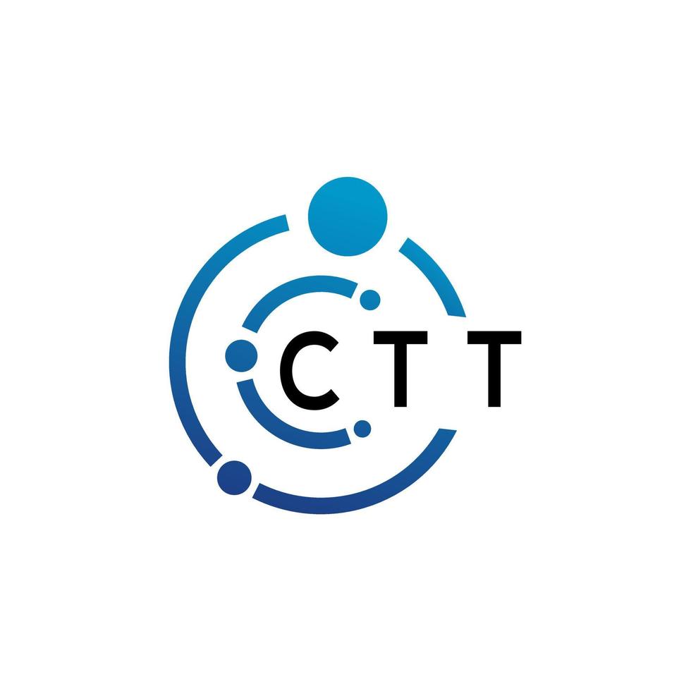 diseño de logotipo de letra ct sobre fondo blanco. concepto de logotipo de letra de iniciales creativas ct. diseño de letras ctt. vector