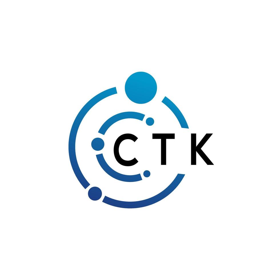 diseño de logotipo de letra ctk sobre fondo blanco. ctk creative