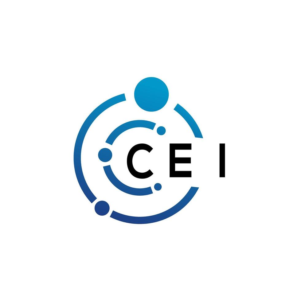 diseño del logotipo de la letra cei sobre fondo blanco. concepto de logotipo de letra de iniciales creativas cei. diseño de letras cei. vector