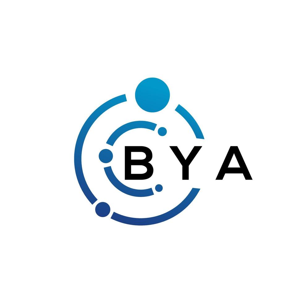 diseño de logotipo de letra bya sobre fondo blanco. por un concepto de logotipo de letra de iniciales creativas. por un diseño de letra. vector