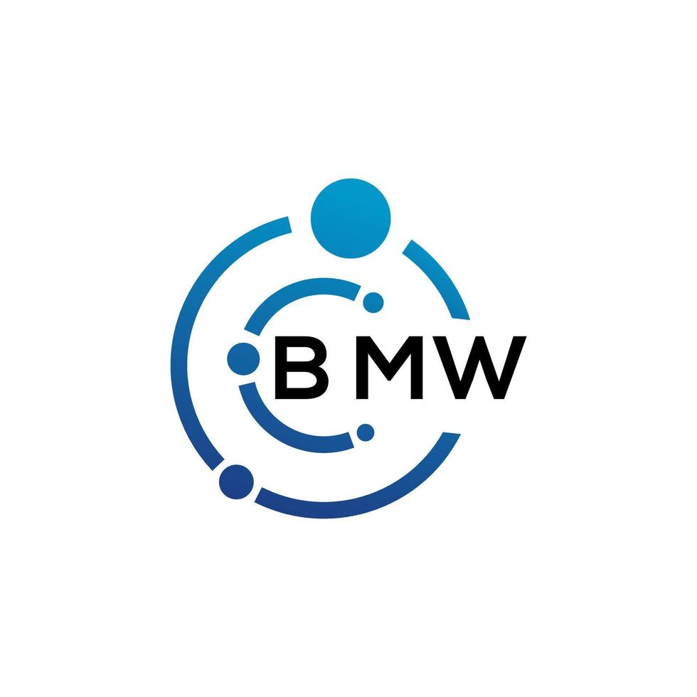 diseño de logotipo de letra bmw sobre fondo blanco. concepto de logotipo de letra de iniciales creativas bmw. diseño de letras bmw. vector