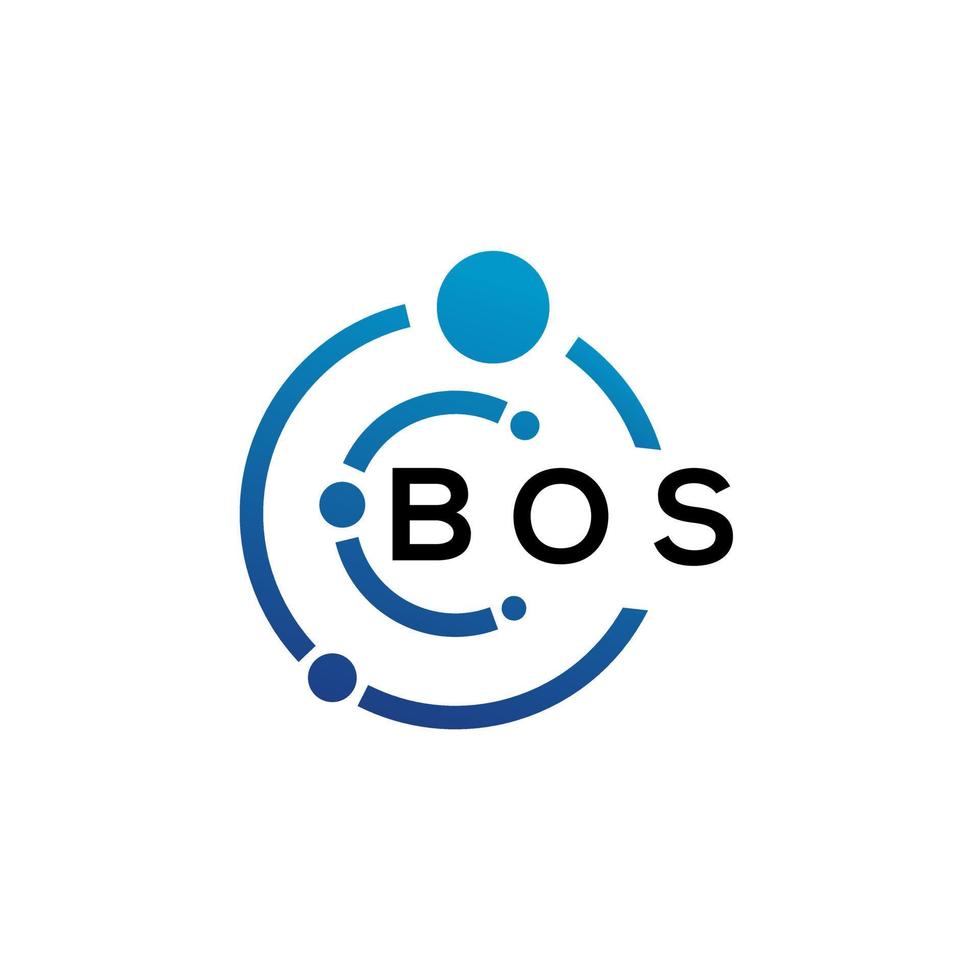 BOS letter logo design on  white background. BOS creative initials letter logo concept. BOS letter design. vector