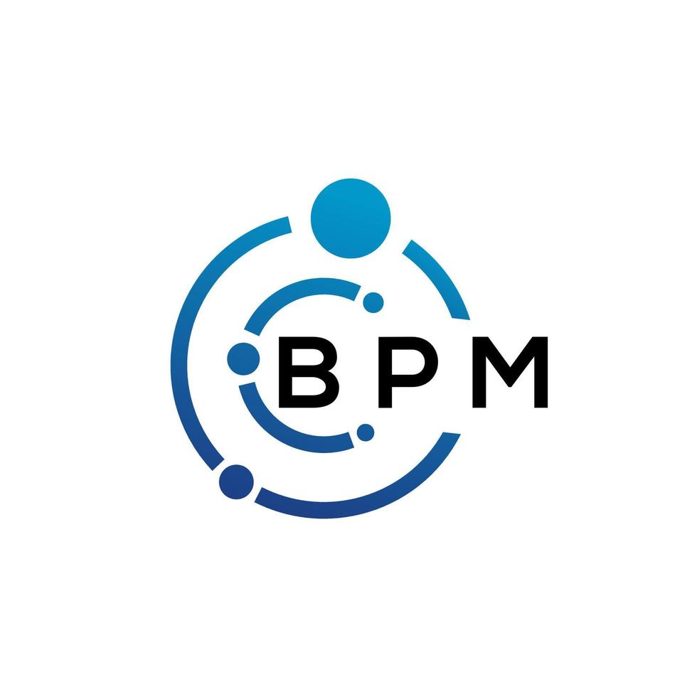 diseño de logotipo de letra bpm sobre fondo blanco. concepto de logotipo de letra de iniciales creativas bpm. diseño de letras bpm. vector