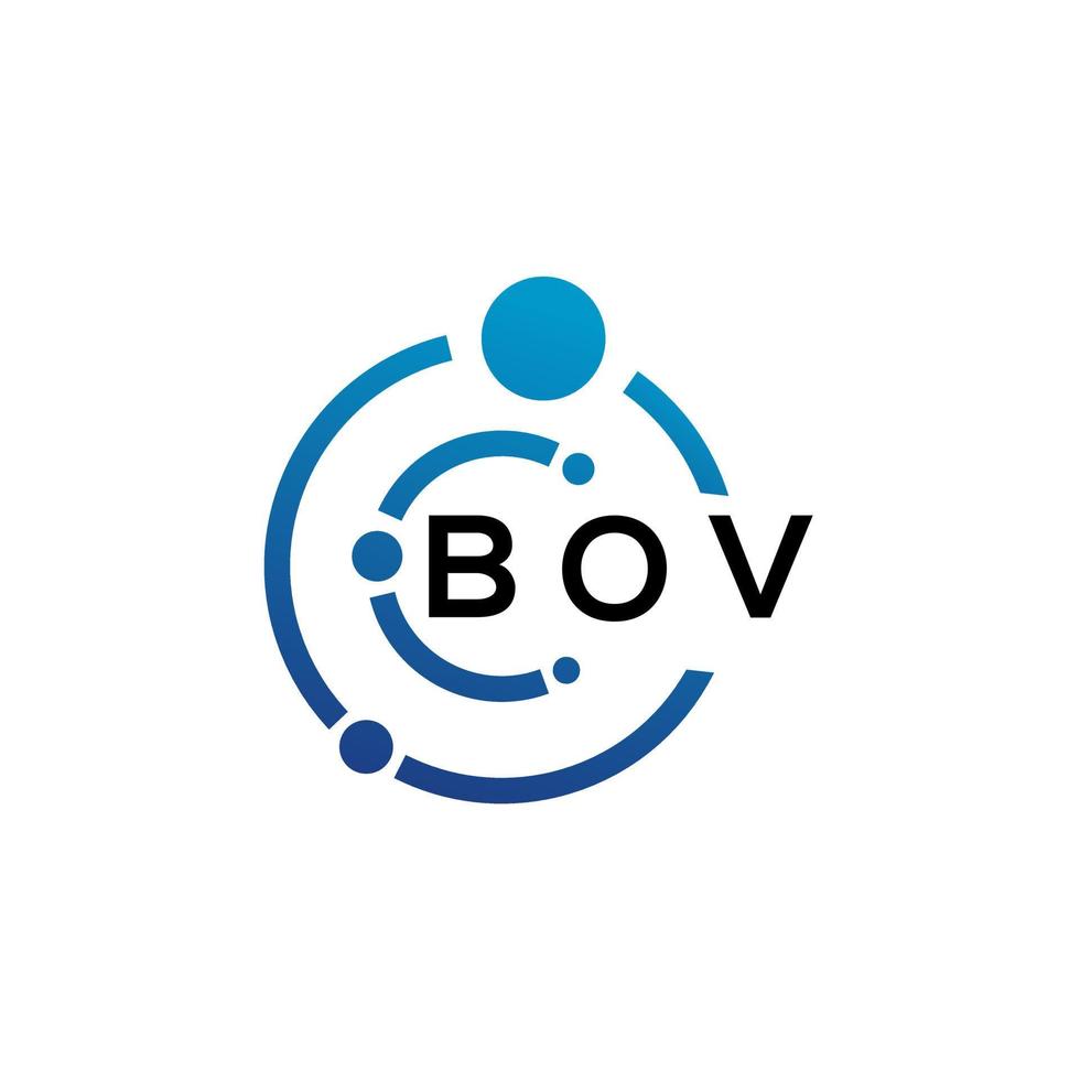 diseño de logotipo de letra bov sobre fondo blanco. concepto de logotipo de letra inicial creativa bov. diseño de letras bov. vector