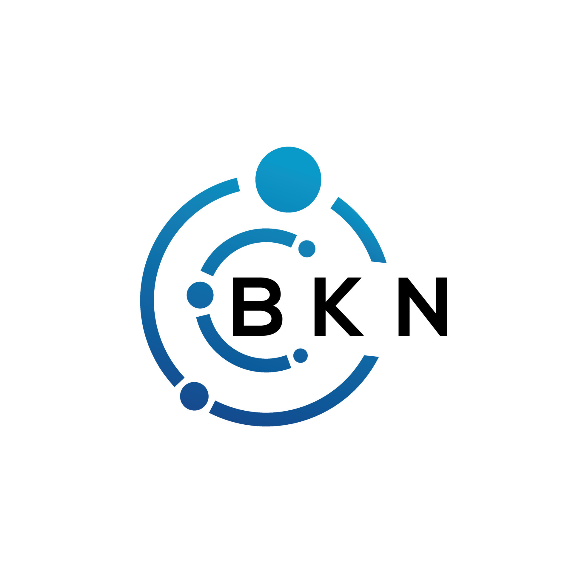BKN letter logo design on white background. BKN creative initials
