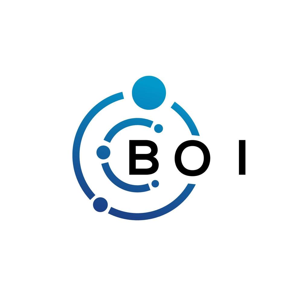 diseño de logotipo de letra boi sobre fondo blanco. concepto de logotipo de letra inicial creativa boi. diseño de letras boi. vector