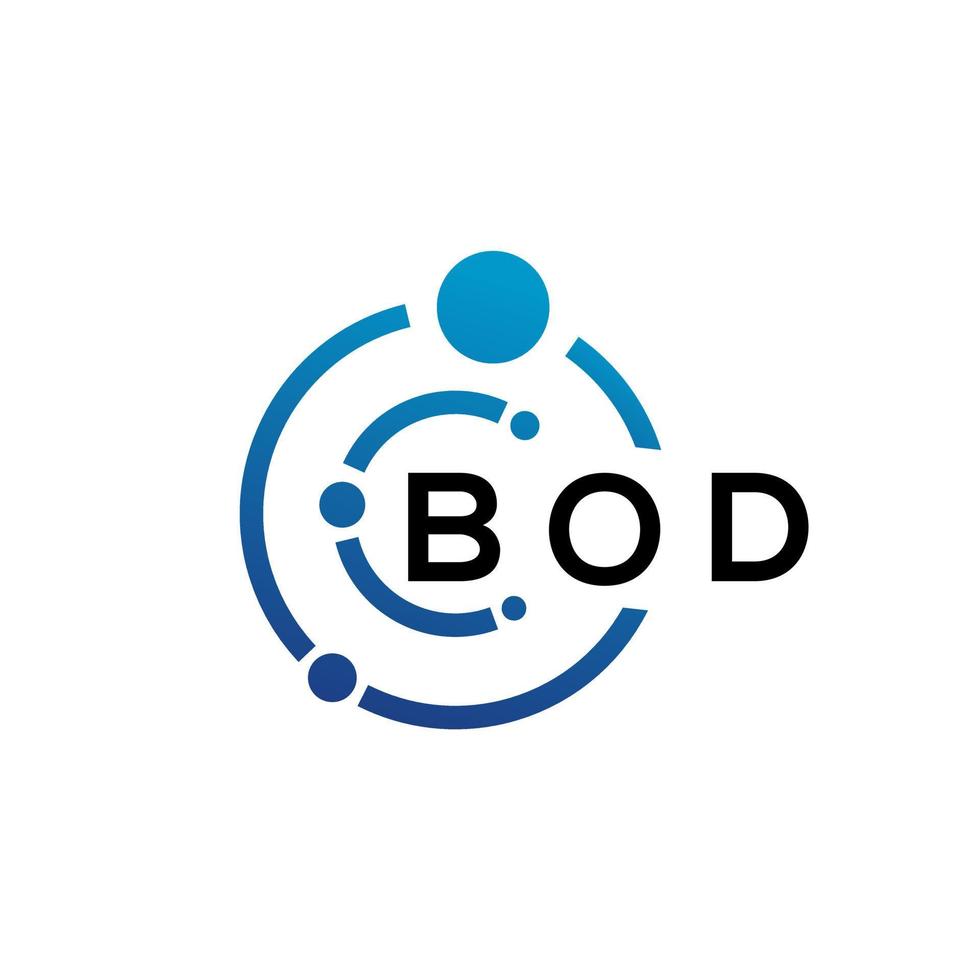 diseño de logotipo de letra bod sobre fondo blanco. concepto de logotipo de letra de iniciales creativas de bod. diseño de letra cuerpo. vector