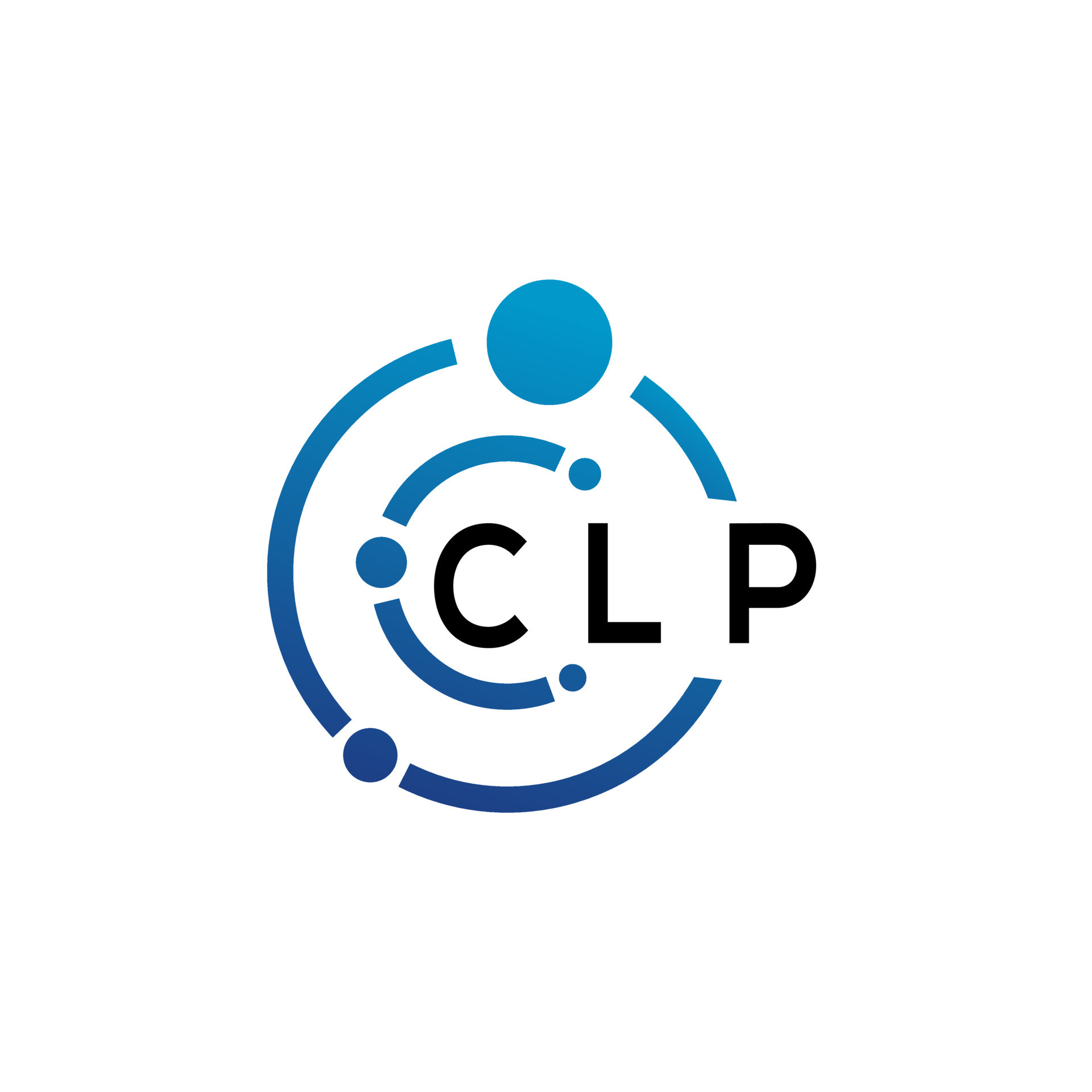 diseño de logotipo de letra clp sobre fondo blanco. concepto de ...