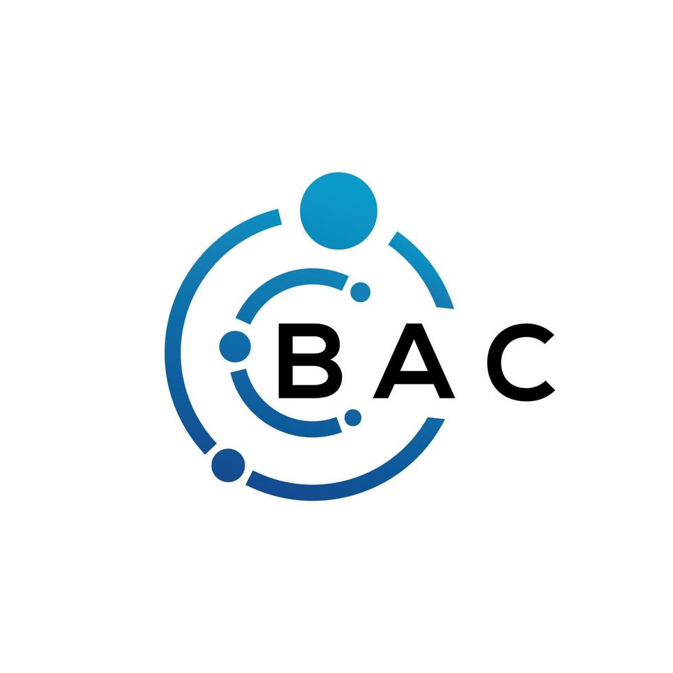 BAC letter logo design on black background. BAC creative initials letter logo concept. BAC letter design. vector