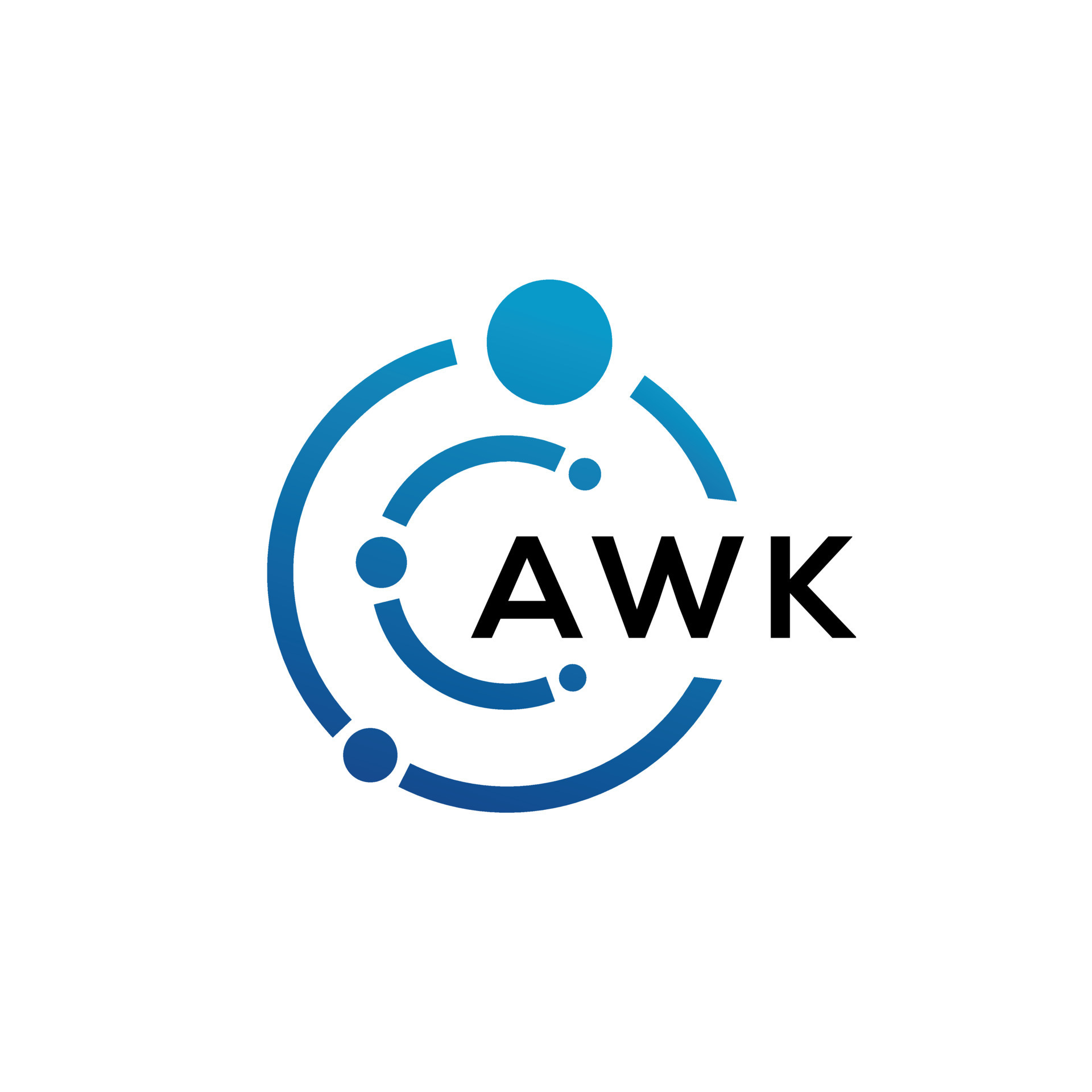 diseño de logotipo de letra awk sobre fondo negro. concepto de logotipo ...