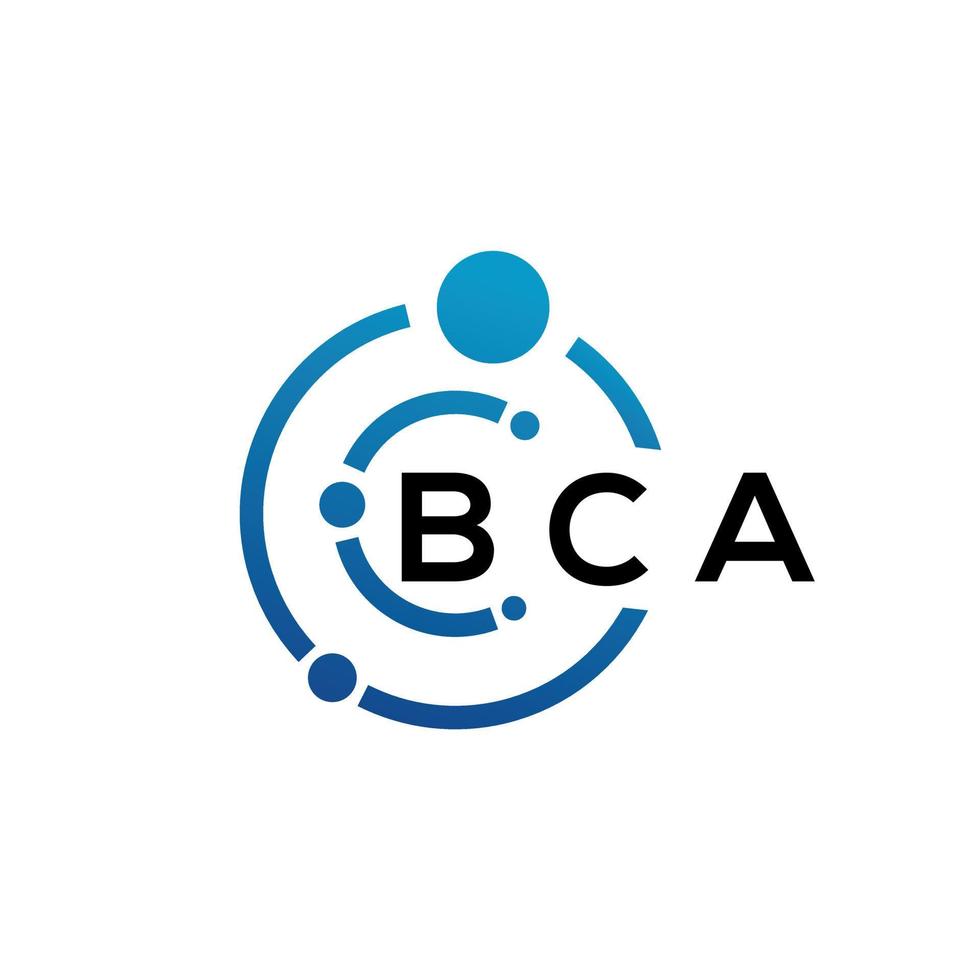 diseño de logotipo de letra bca sobre fondo negro. concepto de logotipo de letra de iniciales creativas bca. diseño de letras bca. vector