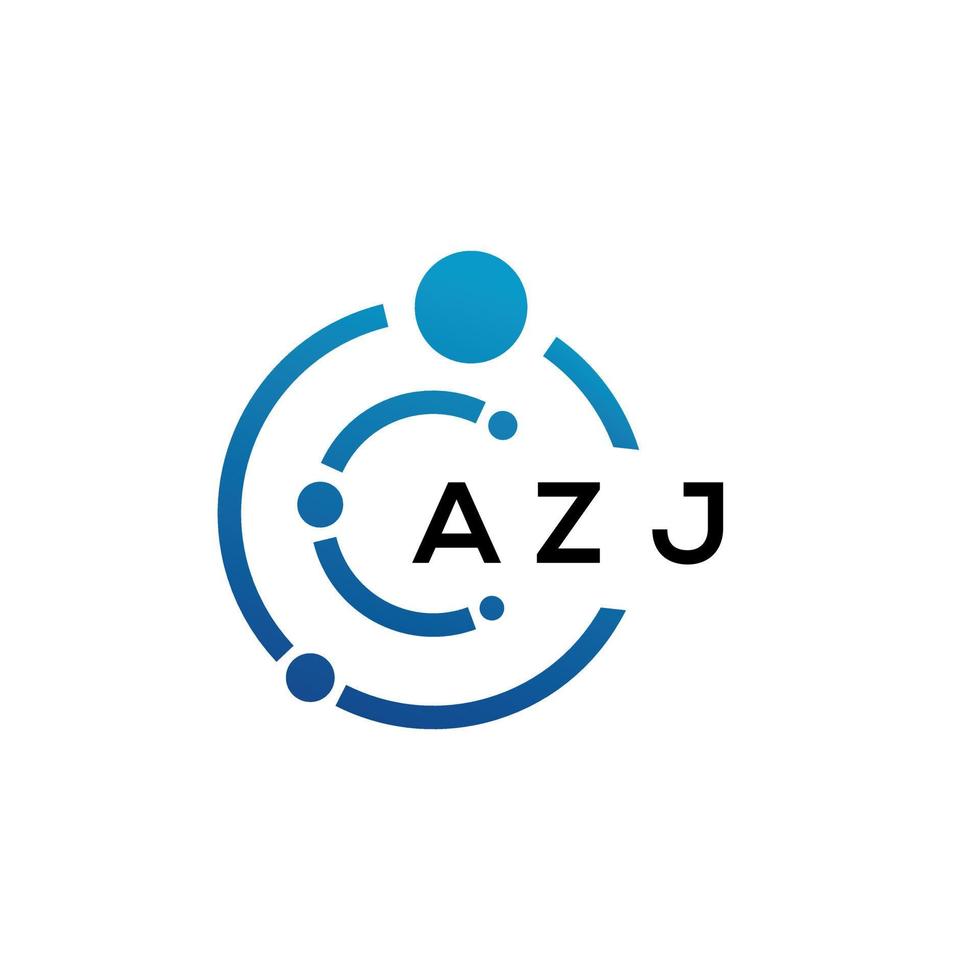 AZJ letter logo design on black background. AZJ creative initials letter logo concept. AZJ letter design. vector