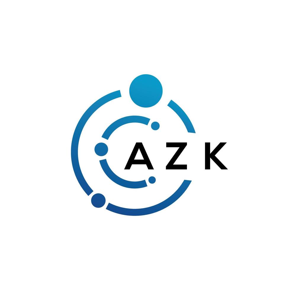 diseño de logotipo de letra azk sobre fondo negro. concepto de logotipo de letra de iniciales creativas azk. diseño de letras azk. vector