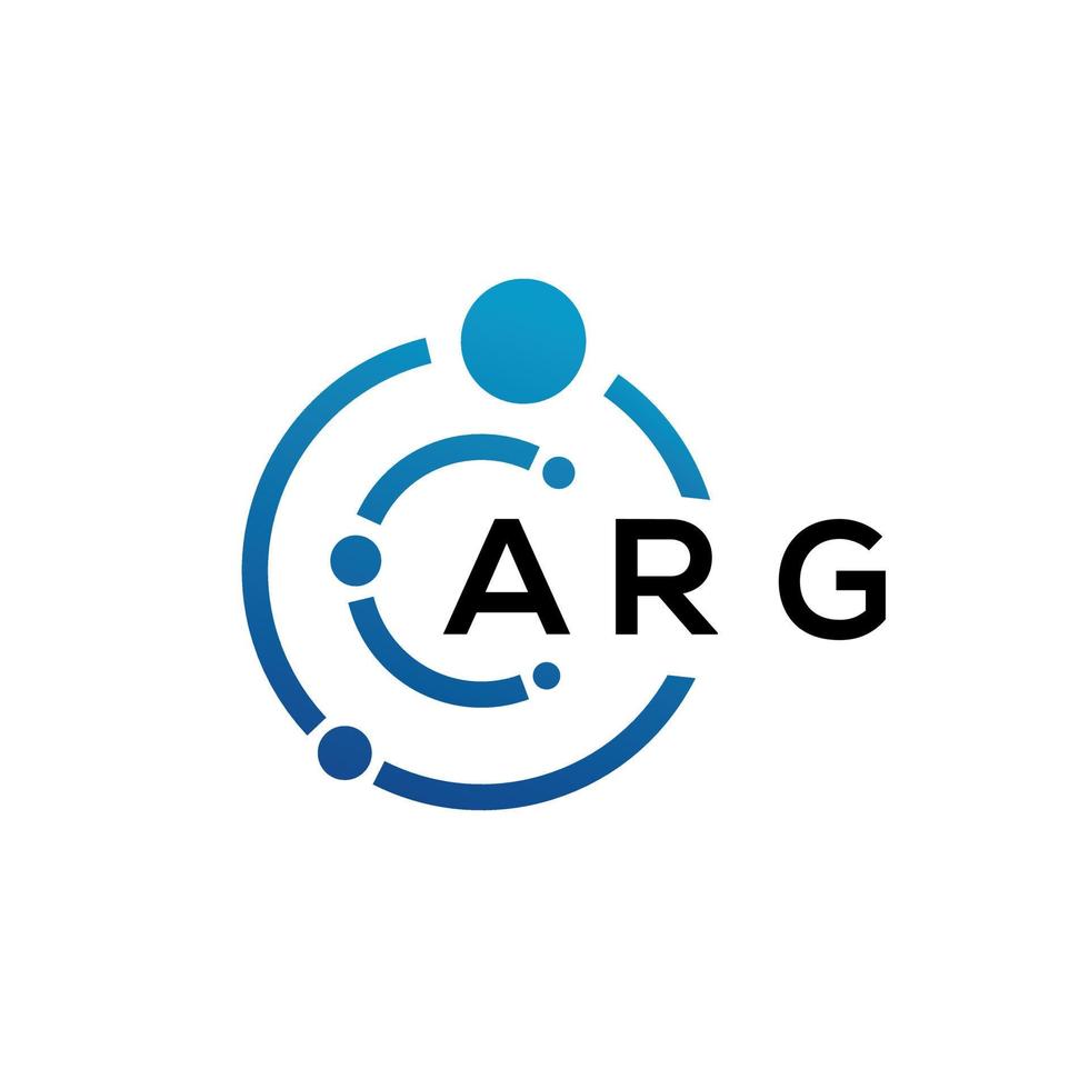 diseño de logotipo de letra arg sobre fondo negro. concepto de logotipo de letra de iniciales creativas arg. diseño de letras arg. vector