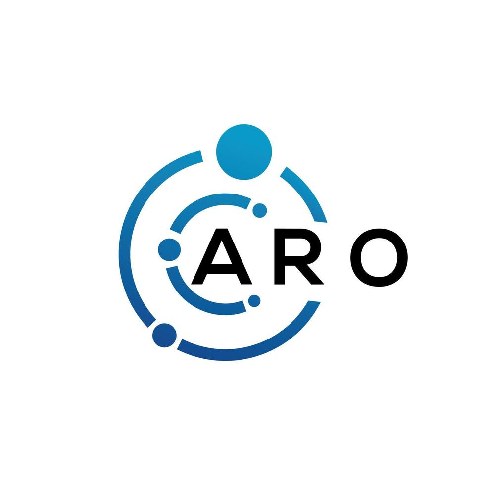 diseño del logotipo de la letra aro sobre fondo negro. concepto creativo del logotipo de la letra de las iniciales aro. diseño de letras aro. vector