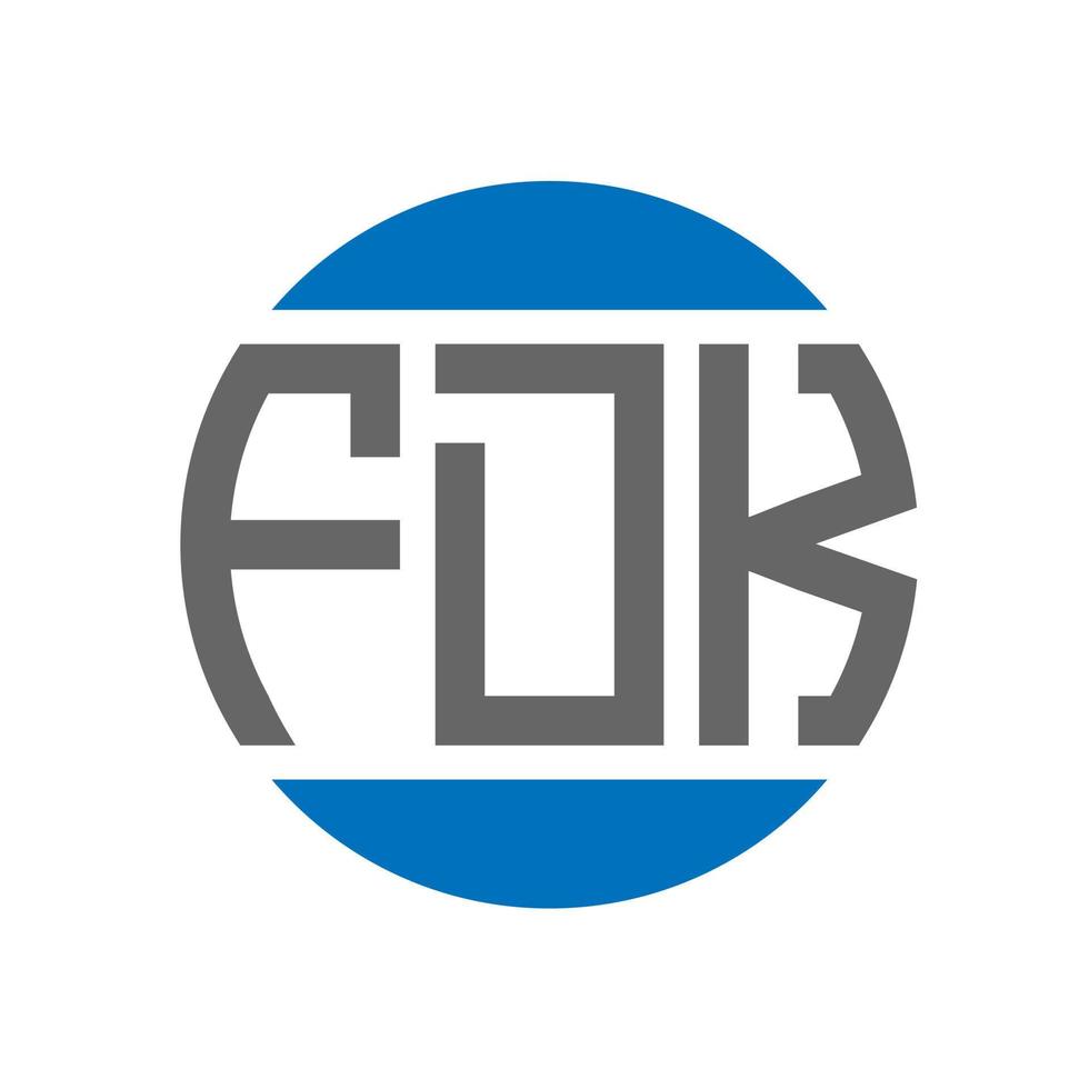 diseño de logotipo de letra fdk sobre fondo blanco. concepto de logotipo de círculo de iniciales creativas fdk. diseño de letras fdk. vector