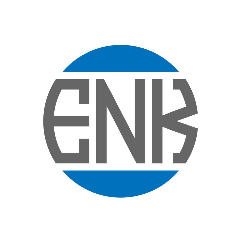 ENK letter logo design on white background. ENK creative initials circle logo concept. ENK letter design. vector