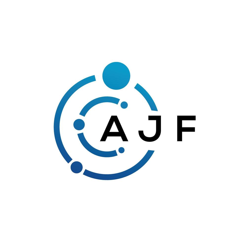 diseño de logotipo de letra ajf sobre fondo negro. concepto de logotipo de letra de iniciales creativas ajf. diseño de letras ajf. vector
