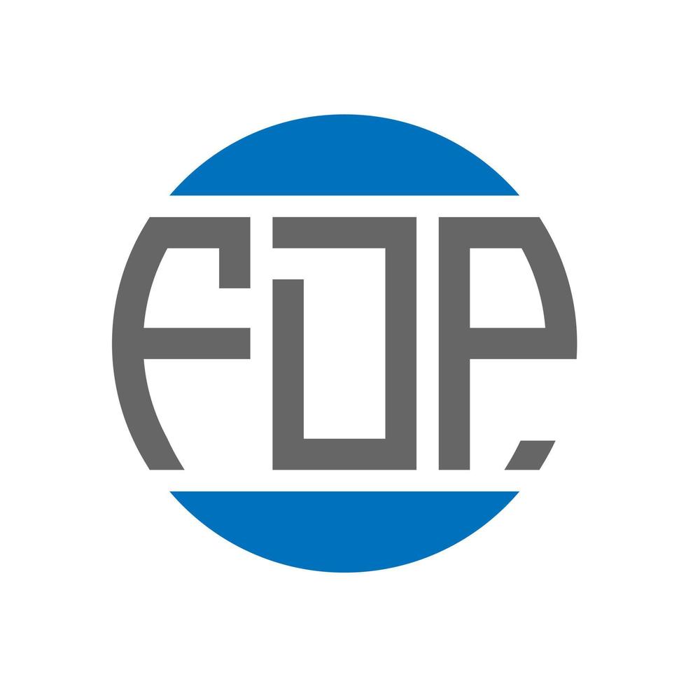 diseño de logotipo de letra fdp sobre fondo blanco. concepto de logotipo de círculo de iniciales
