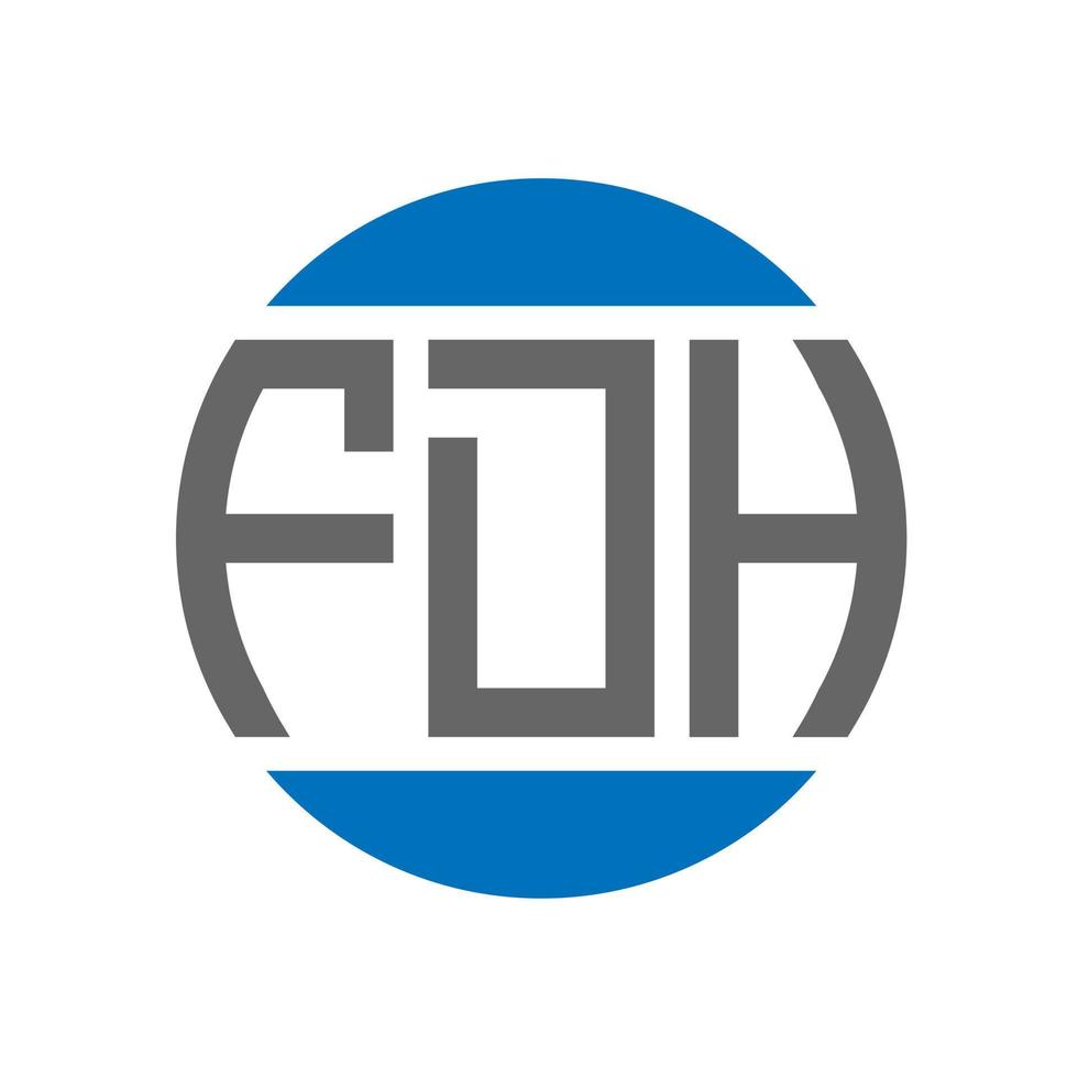 diseño de logotipo de letra fdh sobre fondo blanco. concepto de logotipo de círculo de iniciales creativas fdh. diseño de letras fdh. vector