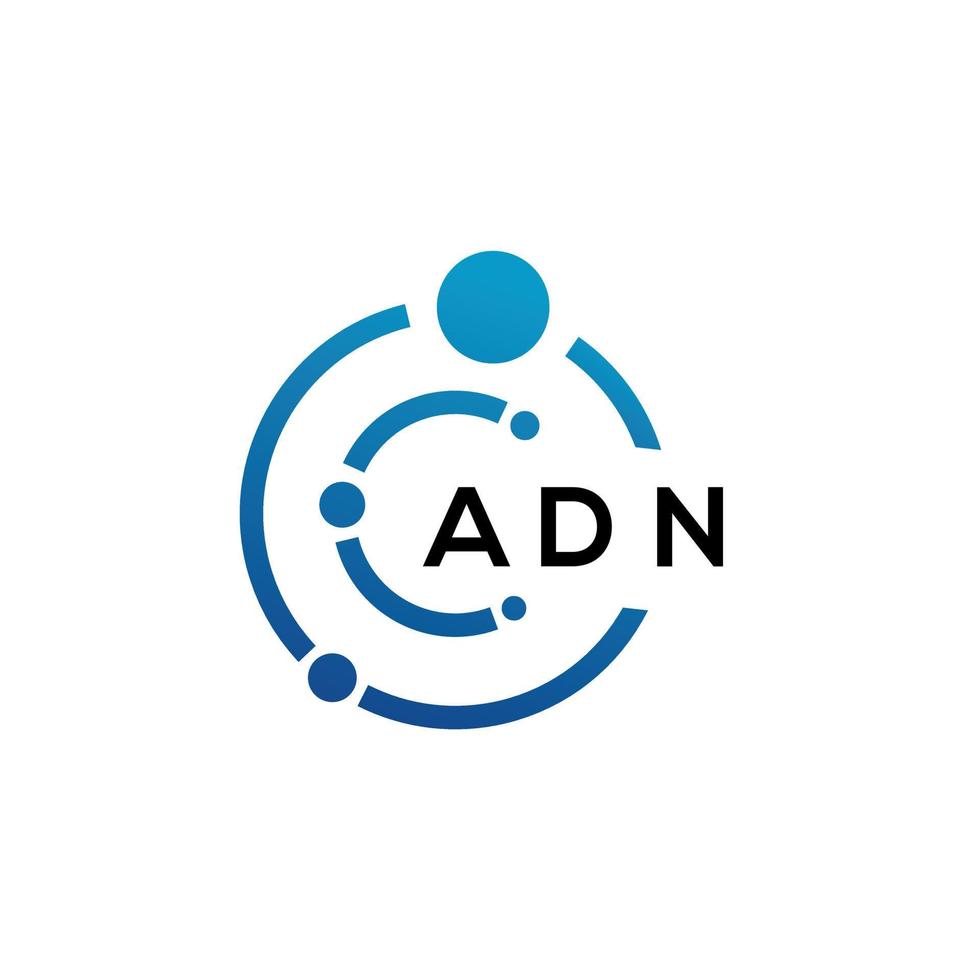 diseño de logotipo de letra adn sobre fondo negro. concepto de logotipo de letra de iniciales creativas adn. diseño de carta adn. vector