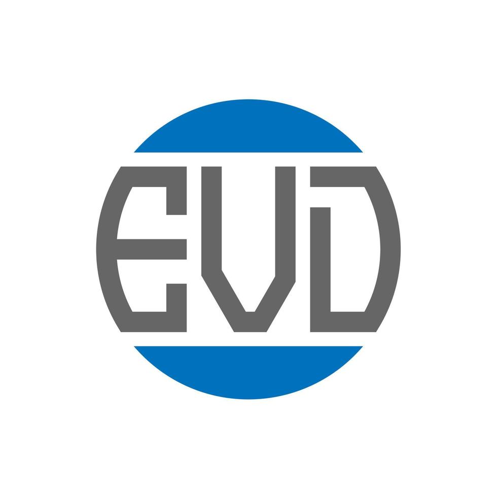 diseño de logotipo de letra evd sobre fondo blanco. concepto de logotipo de círculo de iniciales creativas de evd. diseño de letras evd. vector