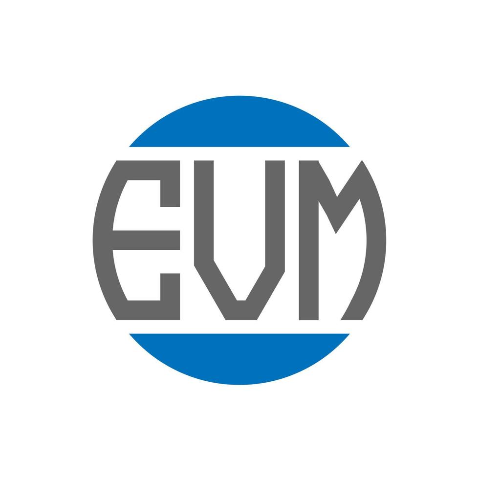 diseño de logotipo de letra evm sobre fondo blanco. concepto de logotipo de círculo de iniciales creativas de evm. diseño de letras evm. vector