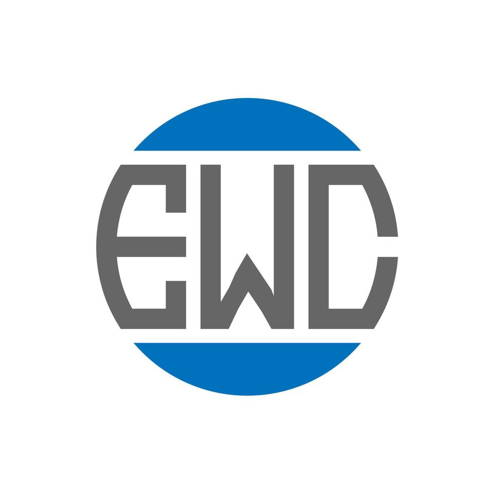 EWC letter logo design on white background. EWC creative initials circle logo concept. EWC letter design. vector