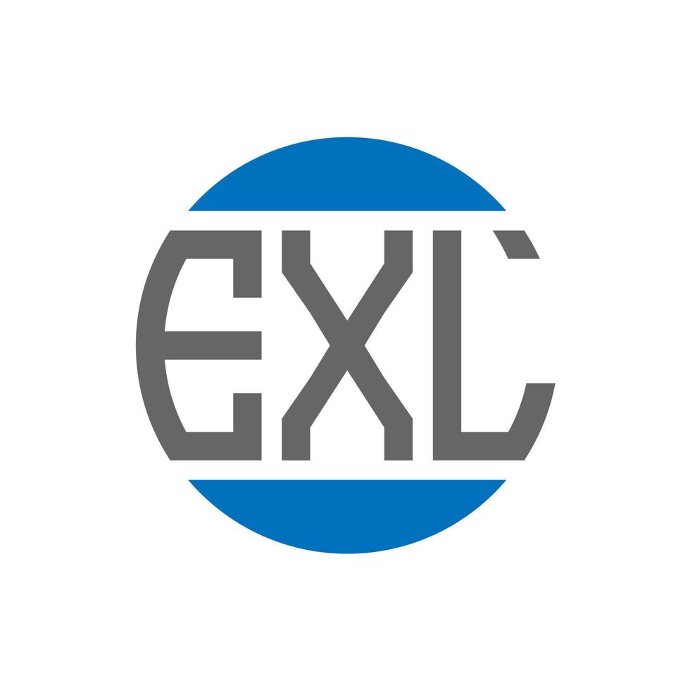 EXL letter logo design on white background. EXL creative initials circle logo concept. EXL letter design. vector