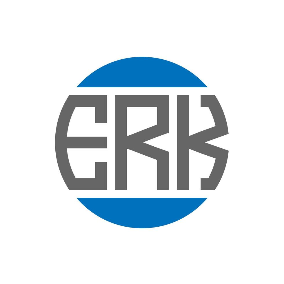 diseño de logotipo de letra erk sobre fondo blanco. concepto de logotipo de círculo de iniciales creativas de erk. diseño de letras erk. vector