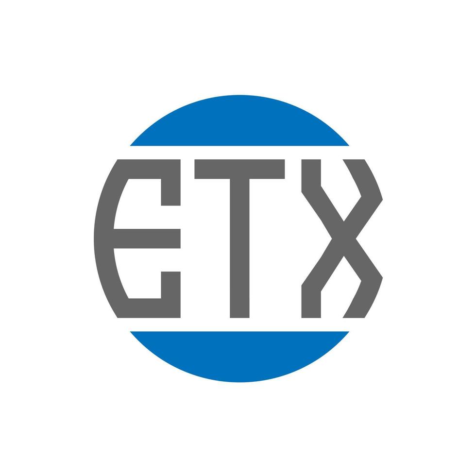 ETX letter logo design on white background. ETX creative initials circle logo concept. ETX letter design. vector