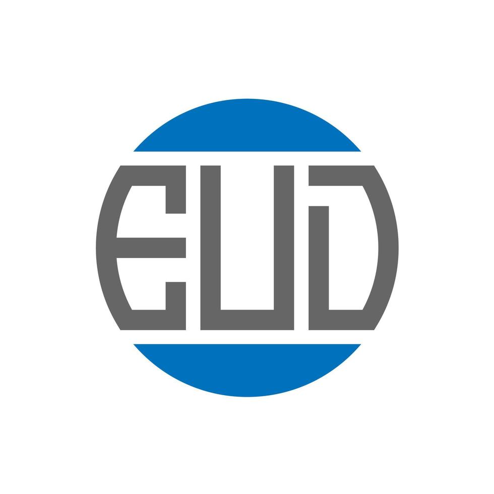 diseño de logotipo de letra eud sobre fondo blanco. concepto de logotipo de círculo de iniciales creativas de eud. diseño de letras eud. vector