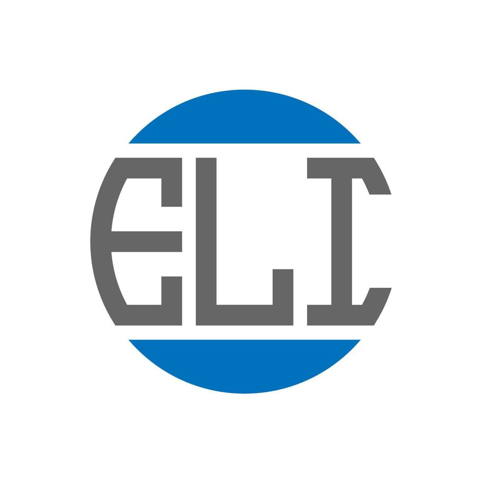 diseño de logotipo de letra eli sobre fondo blanco. concepto de logotipo de círculo de iniciales creativas de eli. diseño de letras eli. vector