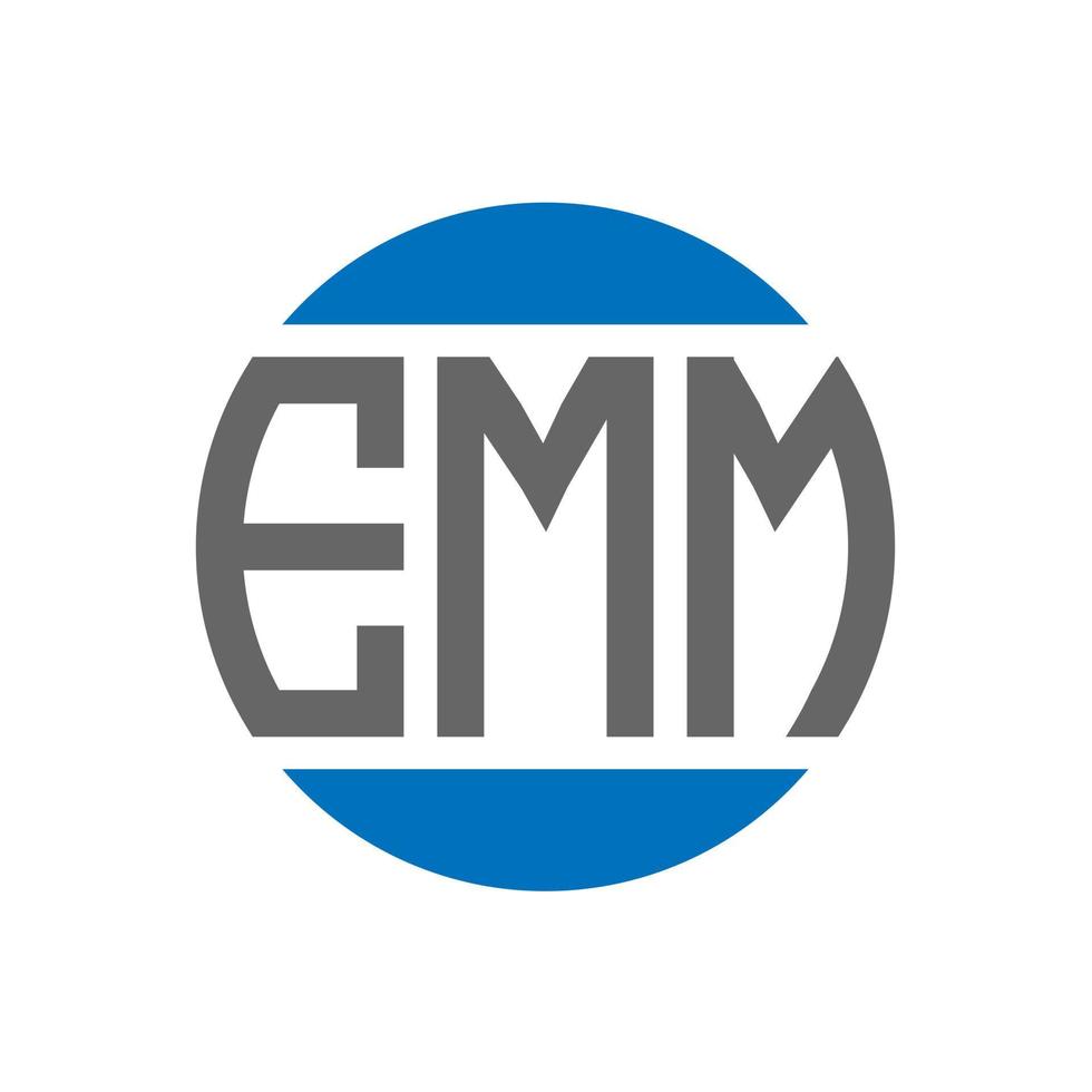 diseño de logotipo de letra emm sobre fondo blanco. concepto de logotipo de círculo de iniciales creativas emm. diseño de letras emm. vector