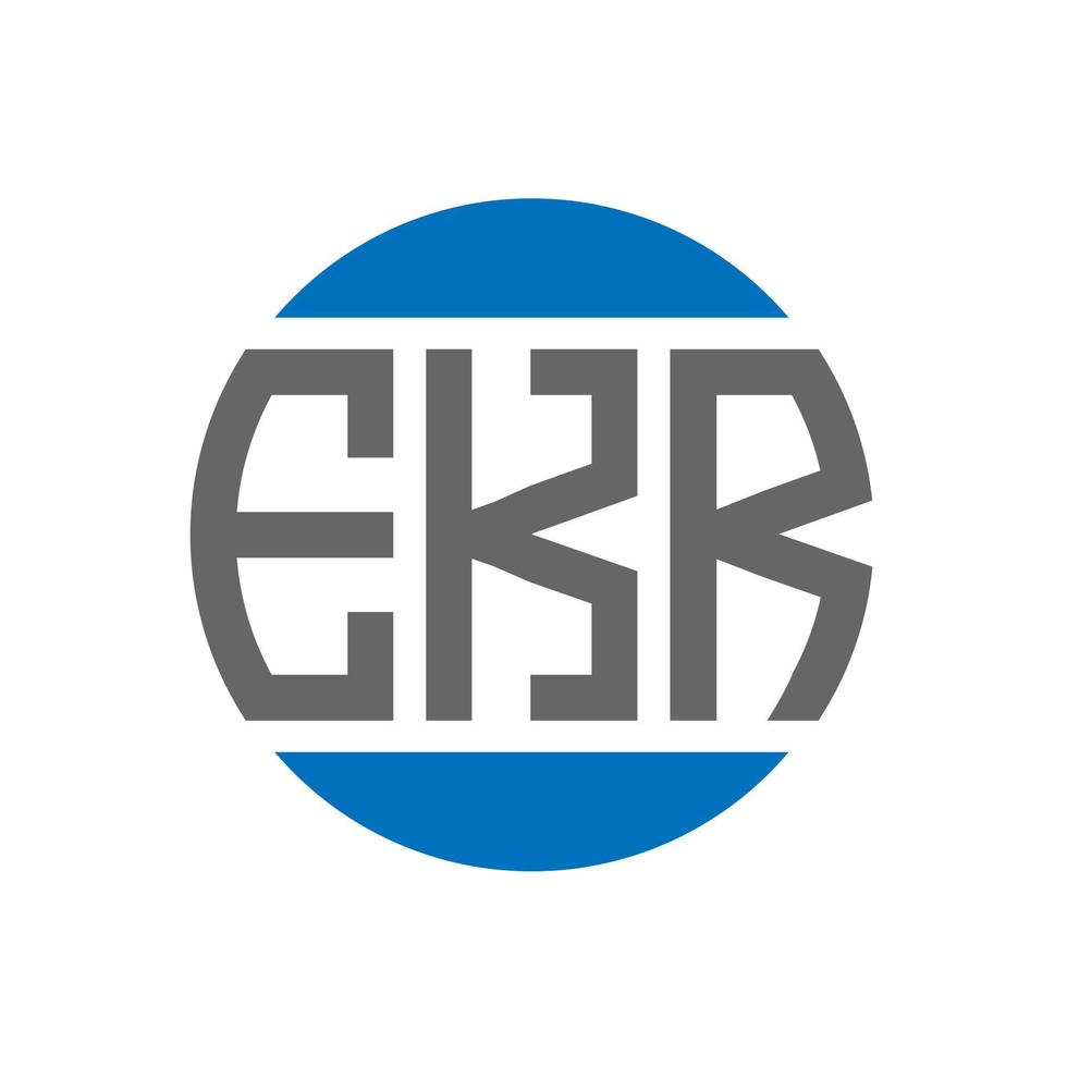 EKR letter logo design on white background. EKR creative initials circle logo concept. EKR letter design. vector
