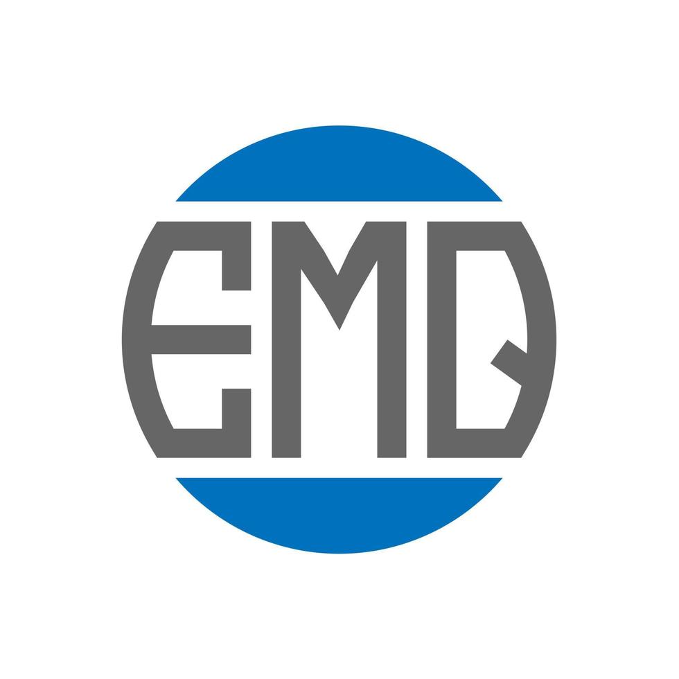 diseño de logotipo de letra emq sobre fondo blanco. concepto de logotipo de círculo de iniciales creativas emq. diseño de letras emq. vector