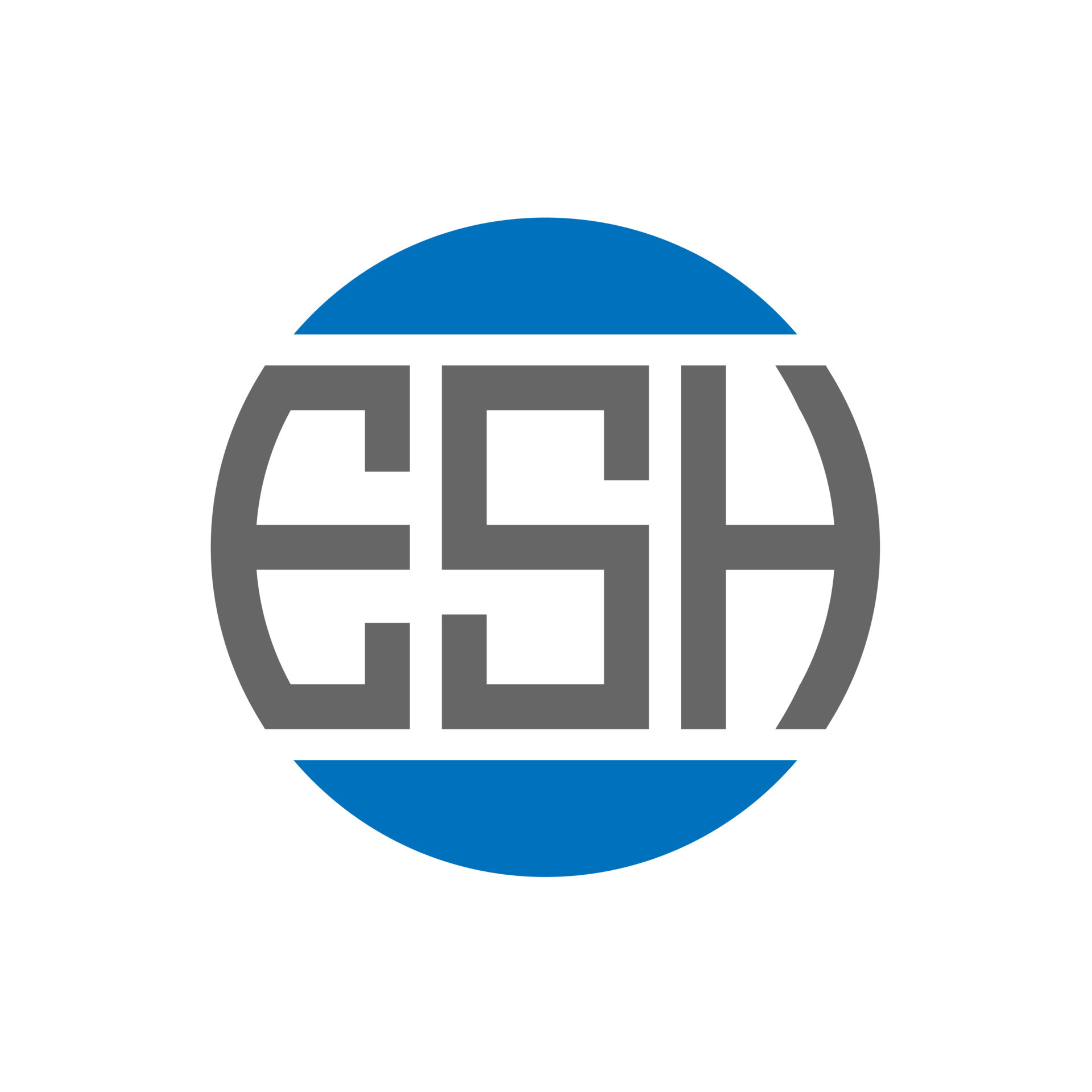 ESH letter logo design on white background. ESH creative initials