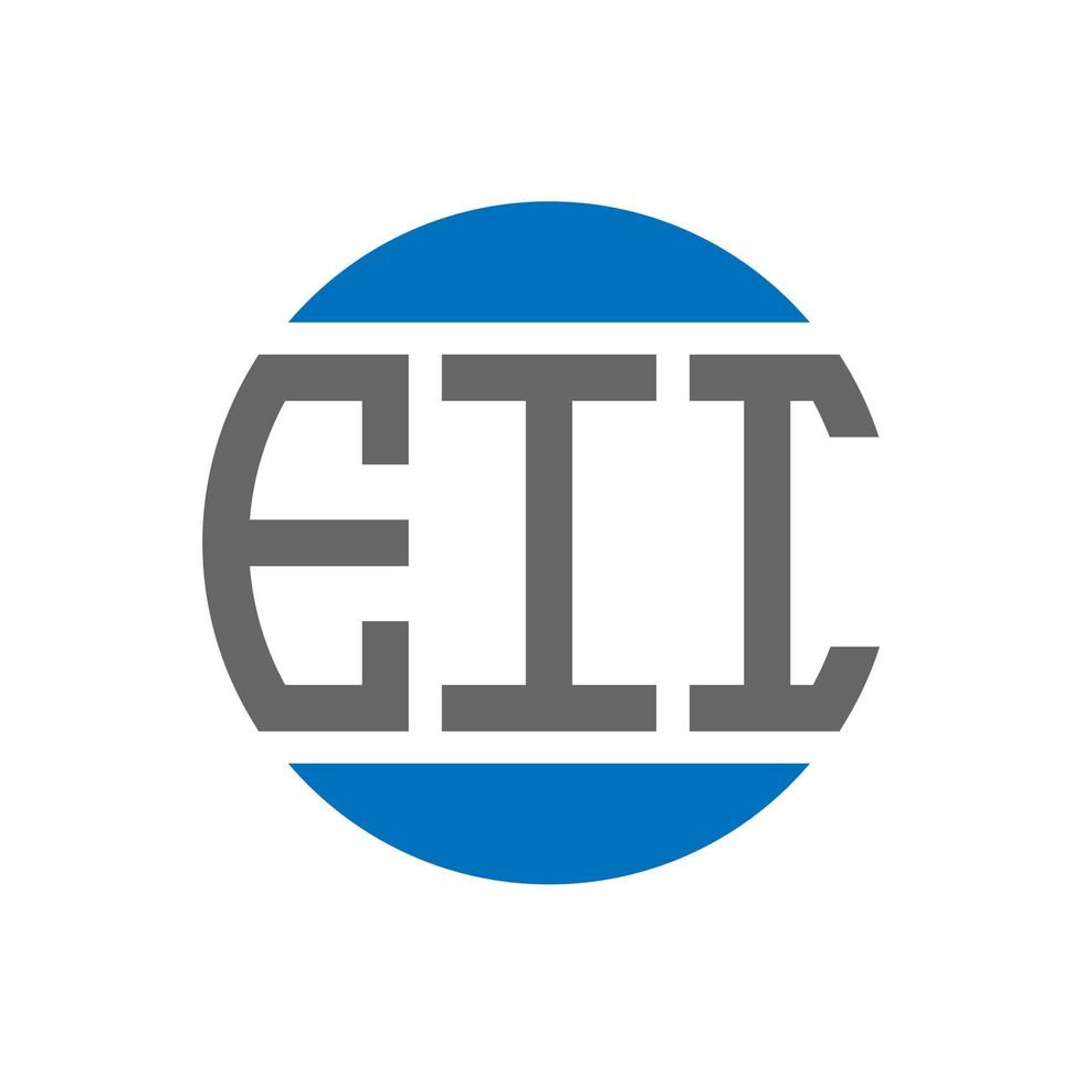 diseño de logotipo de letra eii sobre fondo blanco. concepto de logotipo de círculo de iniciales creativas eii. diseño de letras eii. vector
