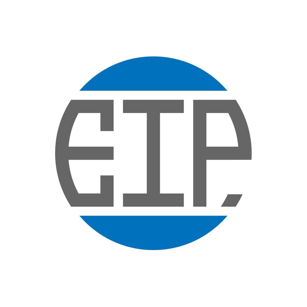 diseño de logotipo de letra eip sobre fondo blanco. concepto de logotipo de círculo de iniciales creativas de eip. diseño de letras eip. vector