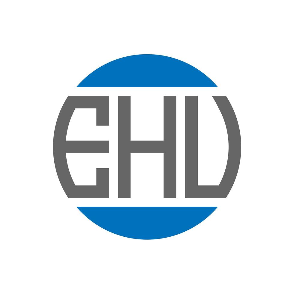 diseño del logotipo de la letra ehu sobre fondo blanco. concepto de logotipo de círculo de iniciales creativas ehu. diseño de letras ehu. vector