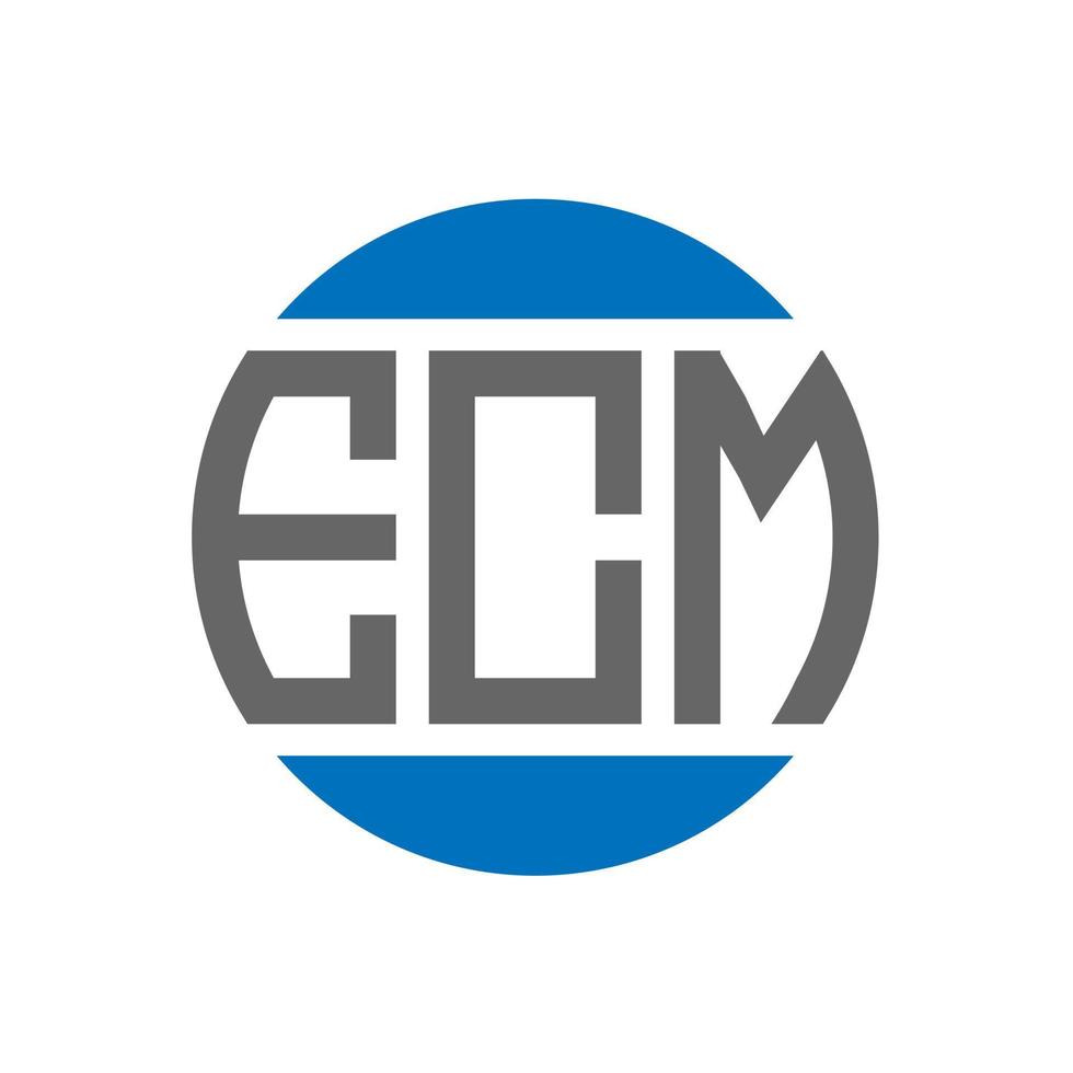 ECM letter logo design on white background. ECM creative initials
