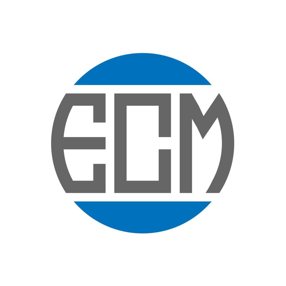 diseño de logotipo de letra ecm sobre fondo blanco. concepto de logotipo de círculo de iniciales creativas de ecm. diseño de letras ecm. vector