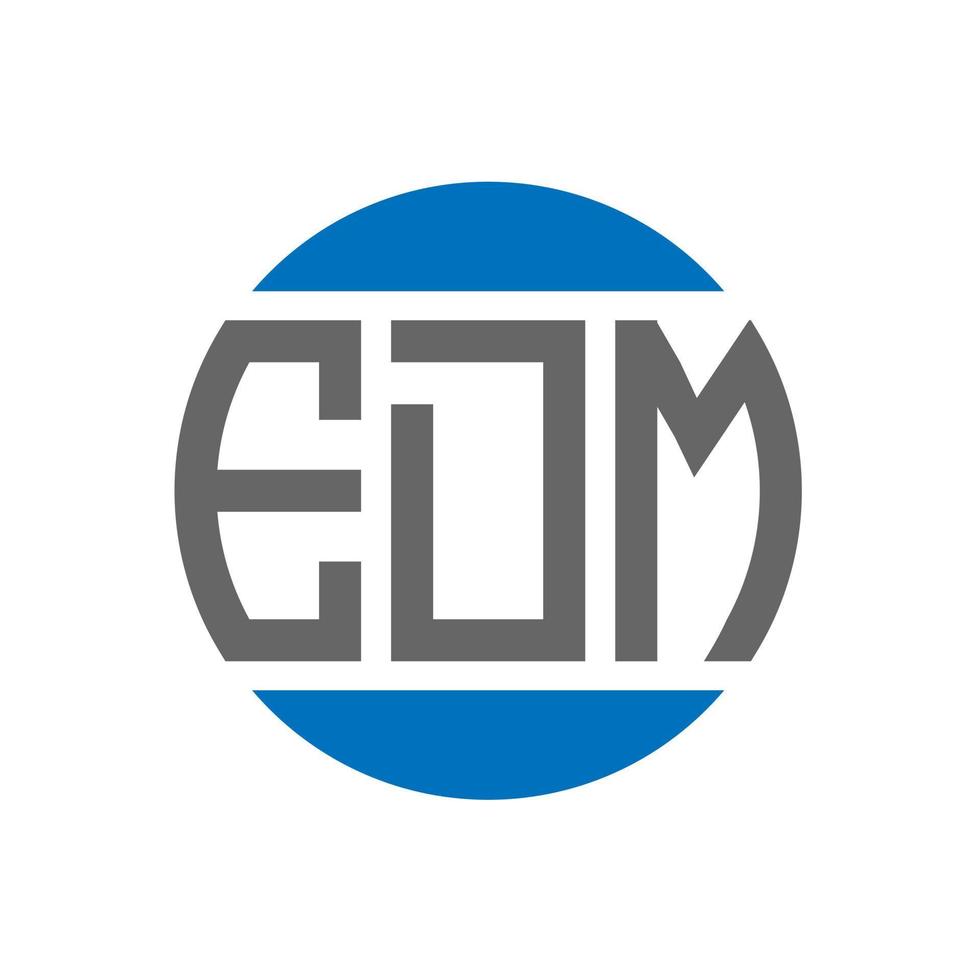 diseño de logotipo de letra edm sobre fondo blanco. concepto de logotipo de círculo de iniciales creativas de edm. diseño de letras edm. vector