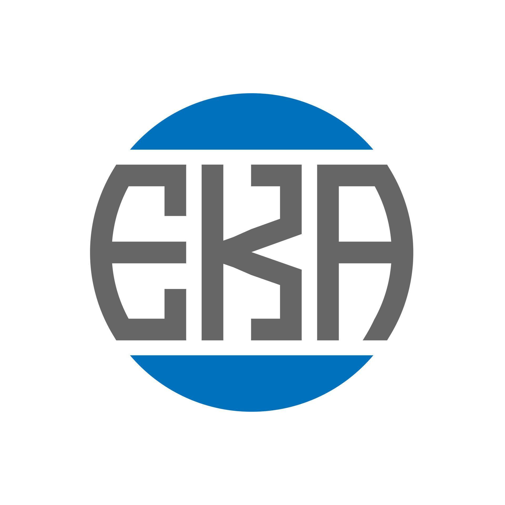 EKA letter logo design on white background. EKA creative initials