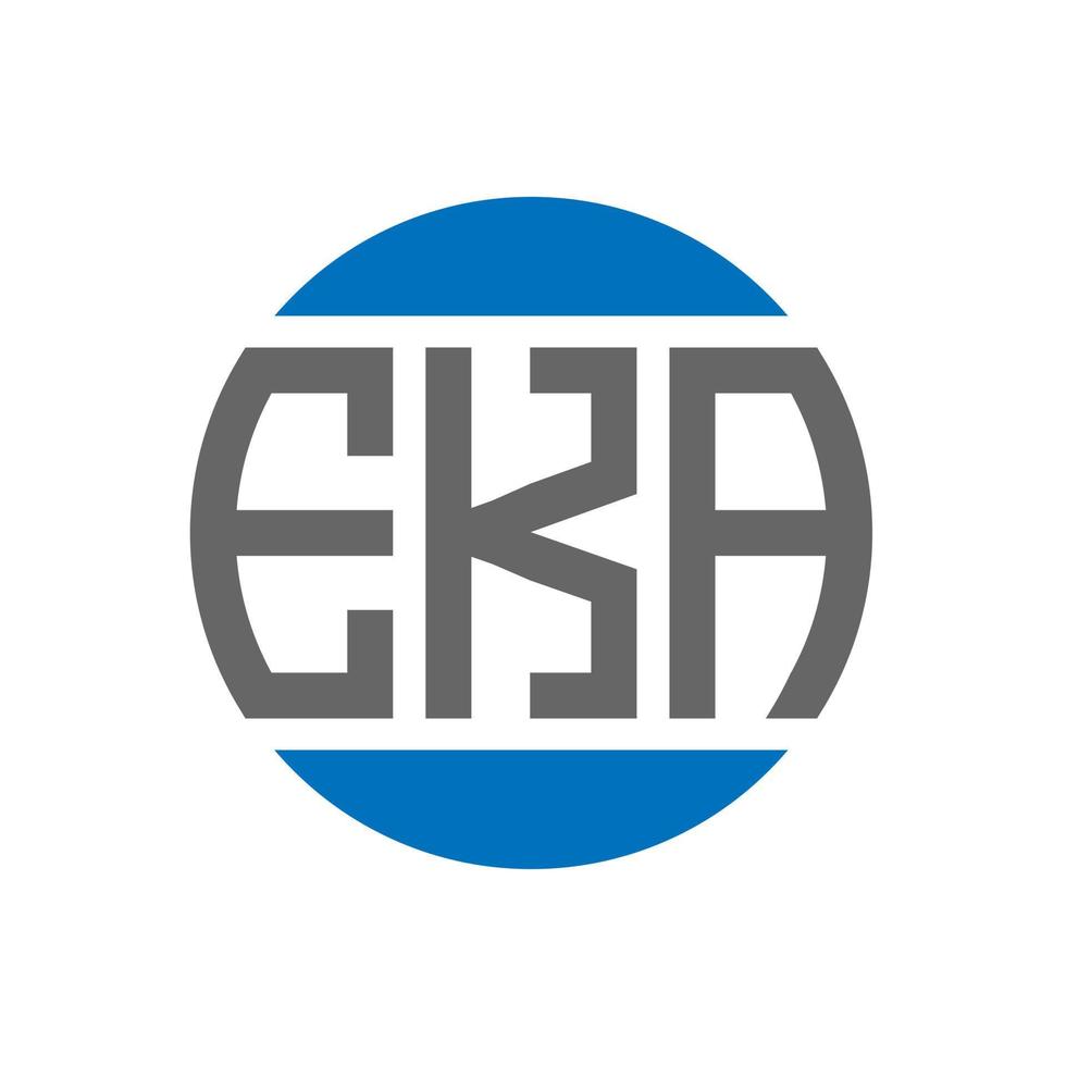 EKA letter logo design on white background. EKA creative initials circle logo concept. EKA letter design. vector