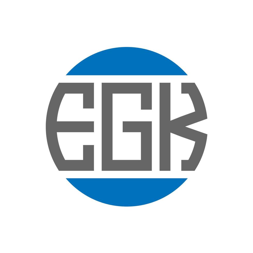 diseño de logotipo de letra egk sobre fondo blanco. concepto de logotipo de círculo de iniciales creativas de egk. diseño de letras egk. vector