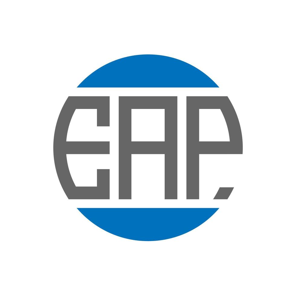 diseño de logotipo de letra eap sobre fondo blanco. concepto de logotipo de círculo de iniciales creativas de eap. diseño de letra eap. vector