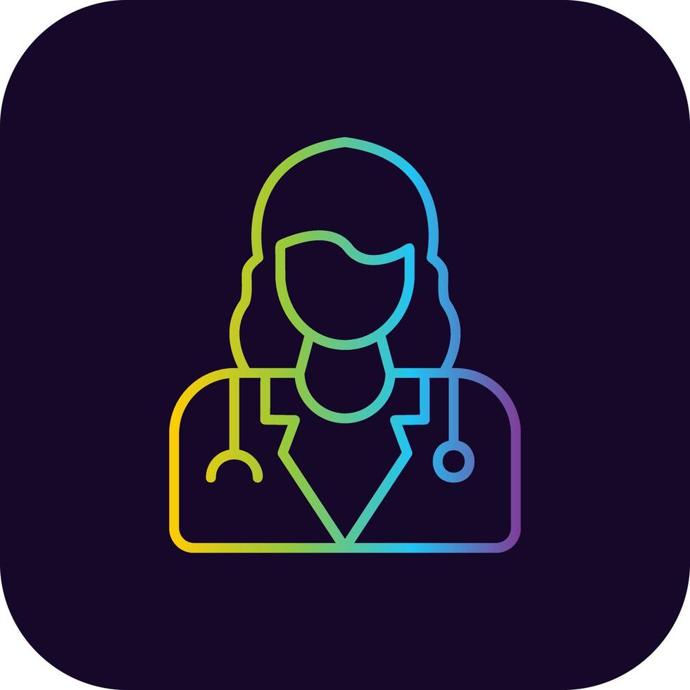 Lady Doctor Creative Icon Design vector