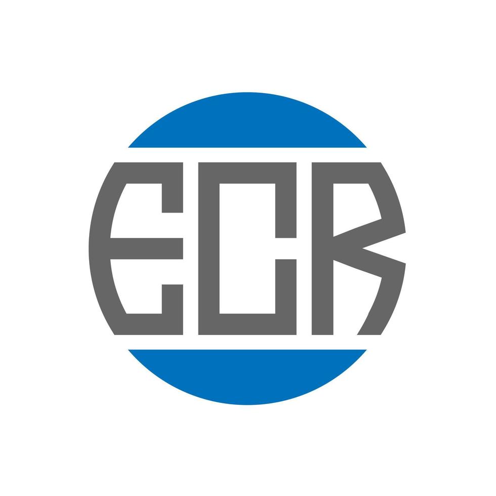 diseño de logotipo de letra ecr sobre fondo blanco. concepto de logotipo de círculo de iniciales creativas ecr. diseño de letras ecr. vector