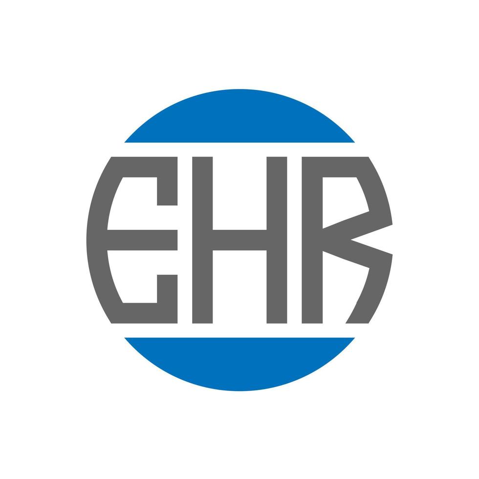 diseño de logotipo de letra ehr sobre fondo blanco. concepto de logotipo de círculo de iniciales creativas ehr. diseño de carta ehr. vector